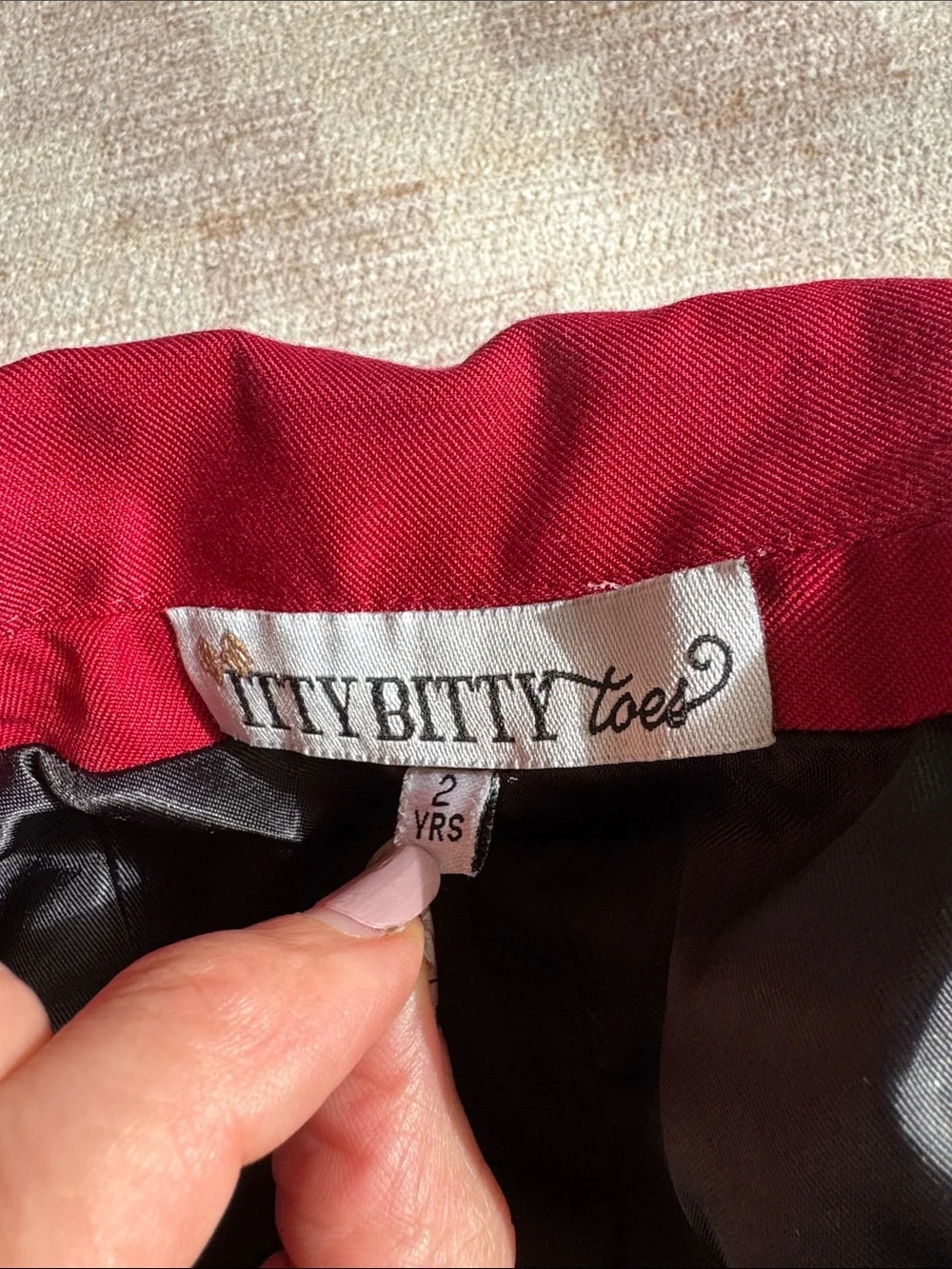 Itty Bitty Toes Toddler size 2 Red and Black Wedding Holiday Church Suit